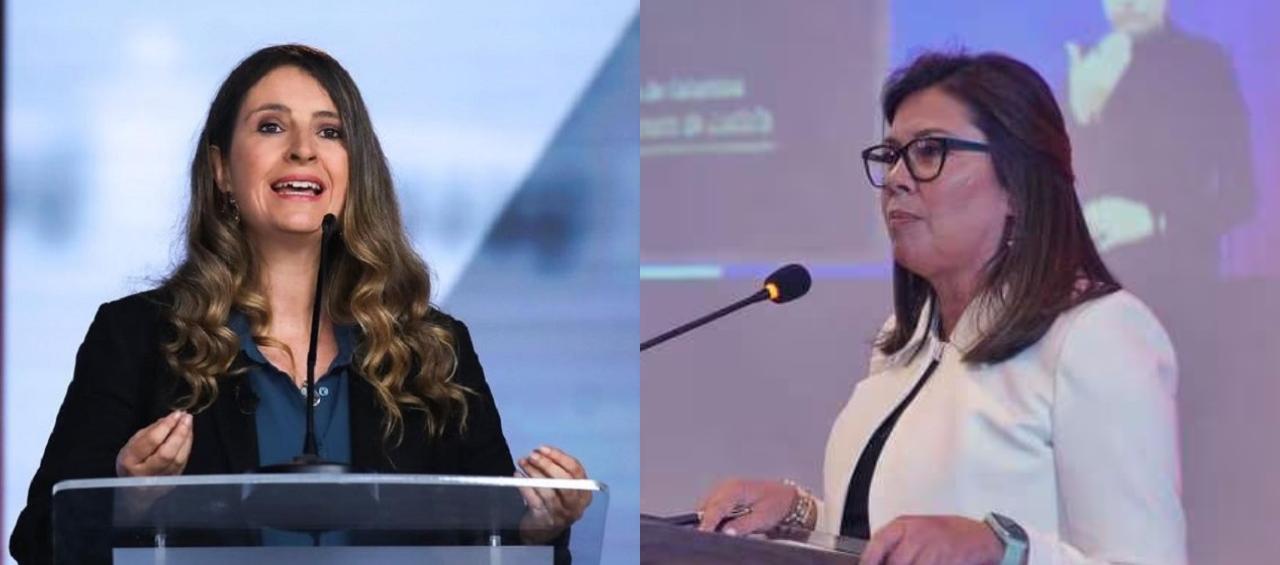 La senadora Paloma Valencia y la nueva fiscal, Luz Adriana Camargo.
