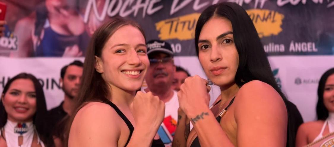 Paulina Ángel y Mónica Henao, protagonistas de la pelea estelar de la velada organizada por Probox del Caribe. 