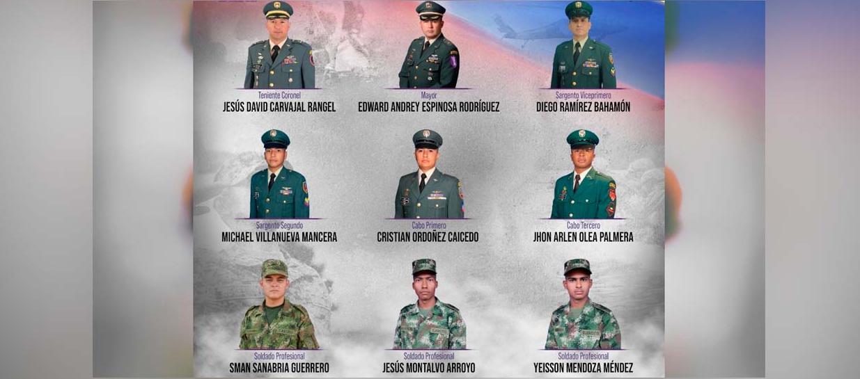 Militares fallecidos esta semana en el sur de Bolívar. 