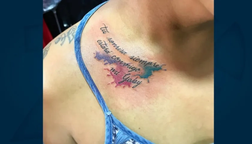 El tatuaje que se hizo la mamá de Gabriela.