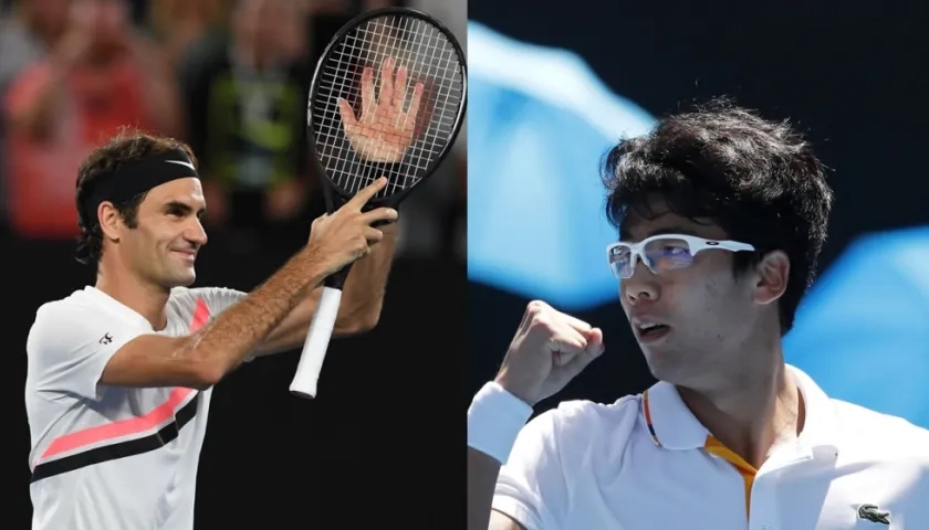 El suizo Roger Federer y el surcoreano Hyeon Chung