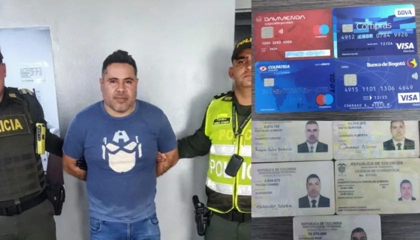 James Reinoso Álvarez, con tarjetas débito clonadas y y cédulas falsas.