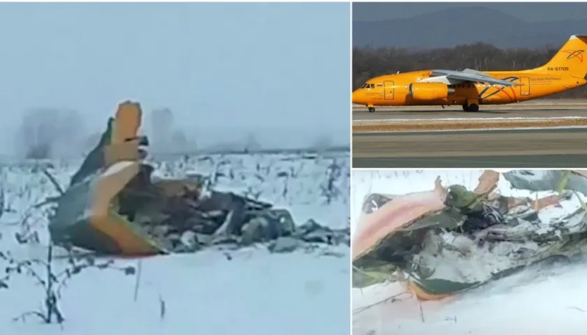 El avión se estrelló entre las localidades de Arguntsevo y Stepanovo, en la provincia de Moscú.