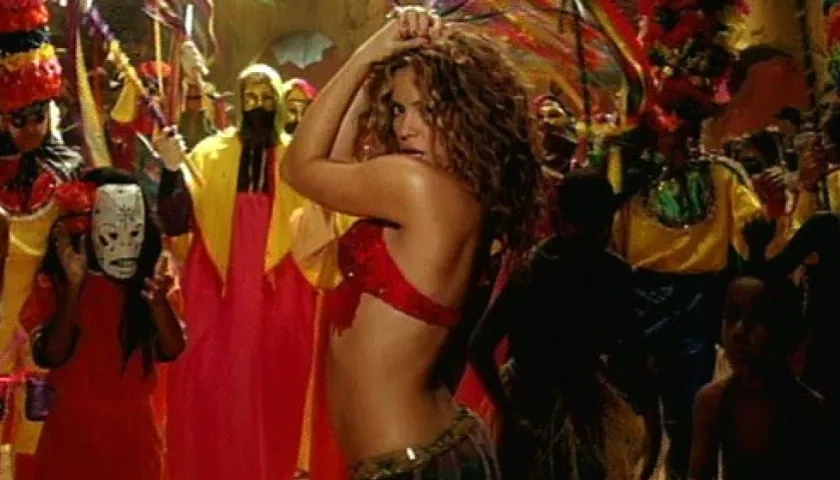 Shakira en el video de  'Hips Don't Lie'.