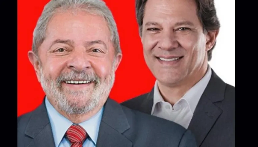 Luiz Inácio Lula da Silva y Fernando Haddad, del Partido de los Trabajadores.
