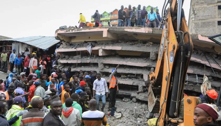 Edificio que colapsó en Nairobi.