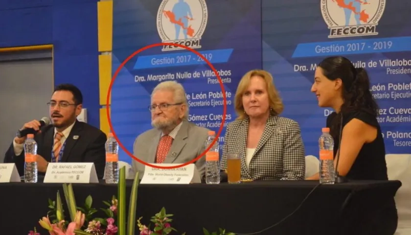 En el círculo rojo, el médico colombiano Rafael Gómez-Cuevas, especialista en la lucha contra la obesidad y fundador de la Asociación colombiana de Obesidad y Metabolismo.