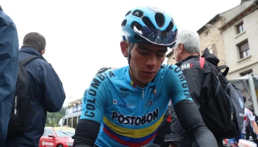 Harold Tejada, ciclista de la Selección Colombia. 