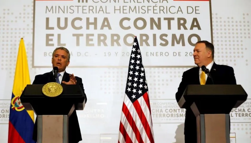 El Presidente Iván Duque y Mike Pompeo.