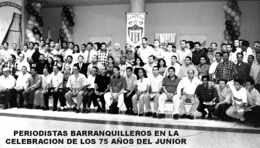 Periodistas deportivos en la celebración de los 75 años de Junior.