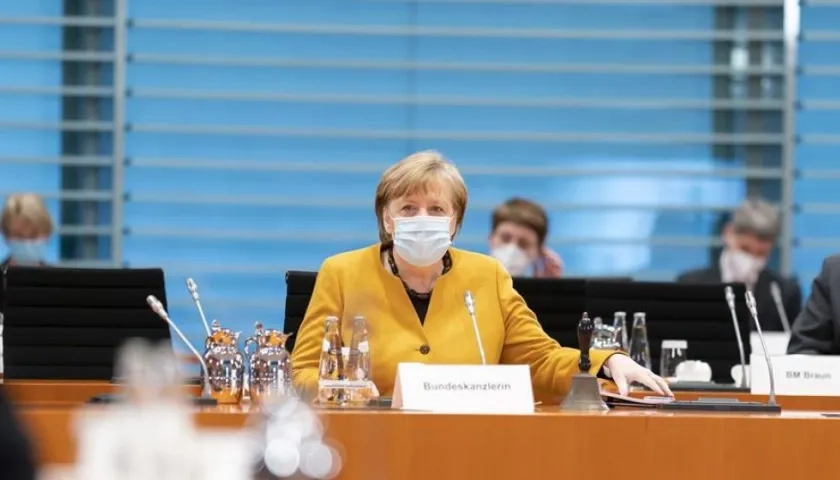 La canciller alemana, Angela Merkel, en la reunión de su gabinete este miércoles en Berlín. 