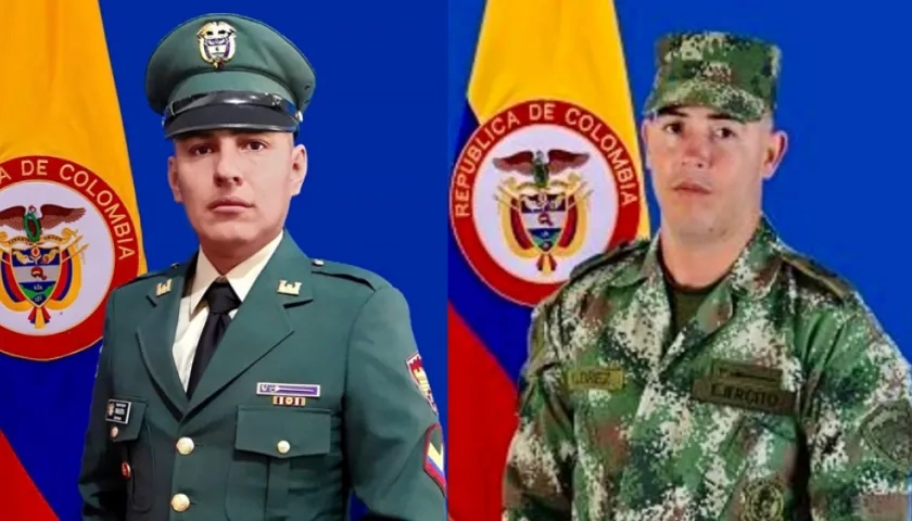 Sargento segundo Fabián Andrés Espitia y soldado Elvis Andrés Flores.