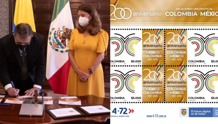 La Vicepresidente y Canciller, Marta Lucía Ramírez lideró el evento de lanzamiento del Sello Postal conmemorativo por el Bicentenario de las relaciones con México.