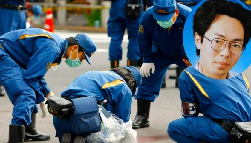 Investigadores de la Policía revisan la zona del barrio de Akihabara después de que Tomohiro Kato(recuadro) embistiera a varias personas en junio de 2008.