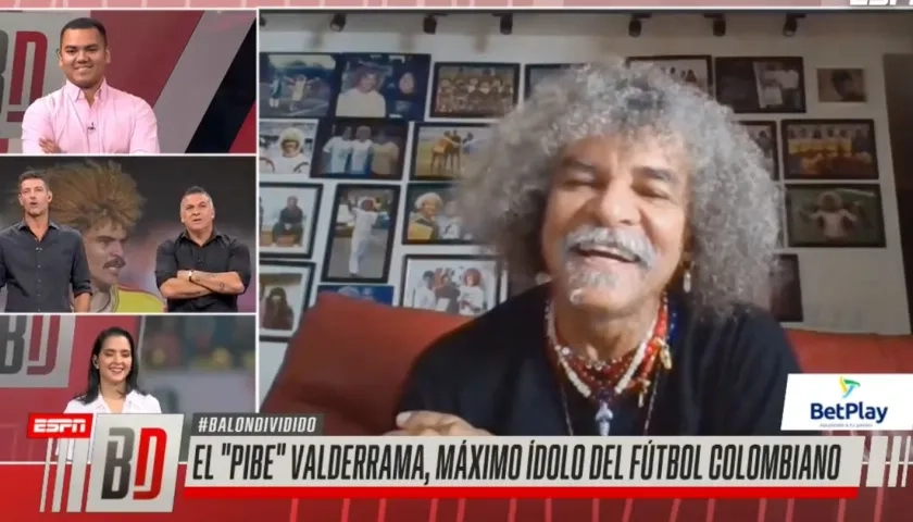 'El Pibe' Valderrama en su participación en 'Balón Dividido'.