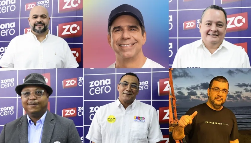 Luis Enrique Guzmán, Alejandro Char, Harry Silva, Ronald Valdés, Antonio Bohórquez y Hassan Fares