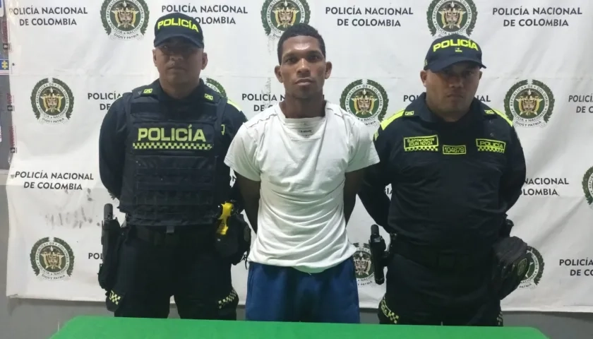 Sergio David Zuñiga Arroyo, capturado por la Policía. 