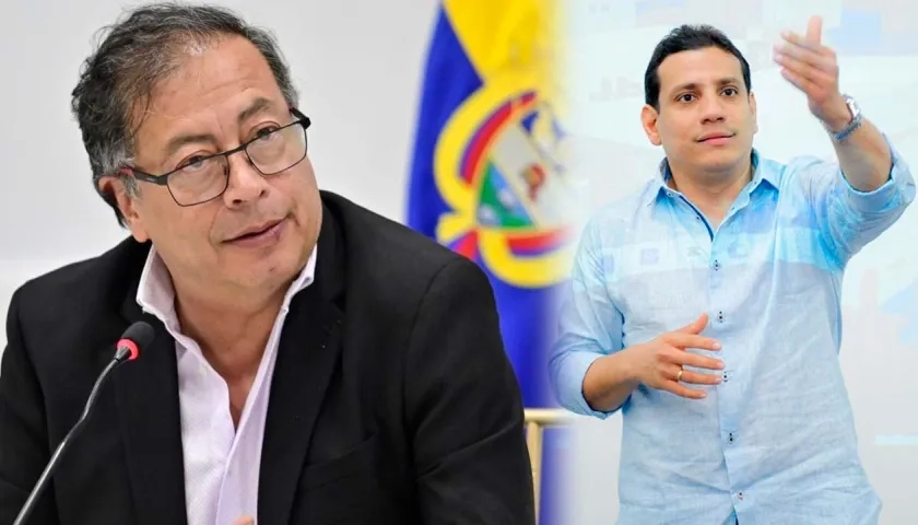 El presidente Gustavo Petro y el candidato a la Alcaldía de Santa Marta Jorge Agudelo