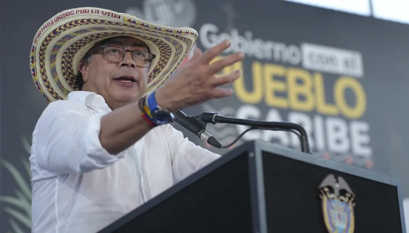 Gustavo Petro, Presidente de Colombia, hoy martes en Ayapel