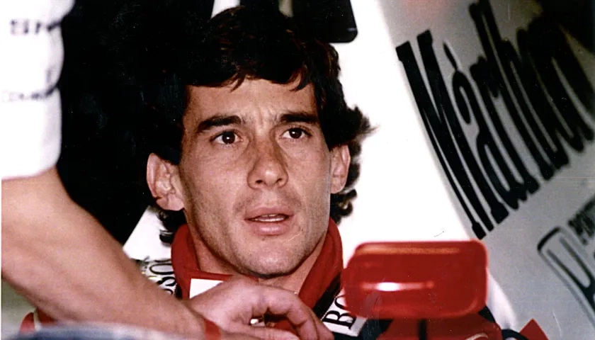 Ayrton Senna, piloto brasileño hace 30 años en Imola (Italia).