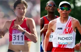Inés Melchor y Raúl Pacheco, maratonistas.