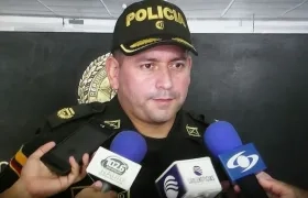 El teniente coronel Hugo Molano, comandante operativo de la Policía Metropolitana de Barranquilla.