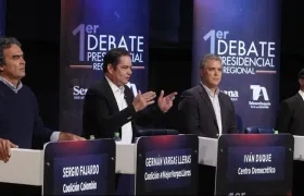 Los candidatos a la presidencia de Colombia Sergio Fajardo, Germán Vargas, Iván Duque y Gustavo Petro.