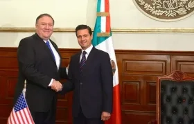 El secretario de Estado, Mike Pompeo y el presidente de México, Enrique Peña Nieto.