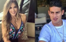 La modelo Shannon de Lima y el futbolista colombiano James Rodríguez.  