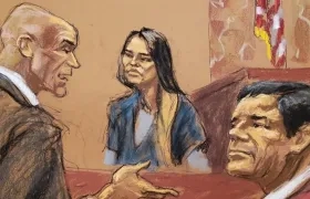 Ilustración del juicio a El Chapo en Estados Unidos.