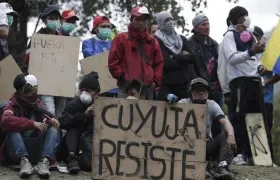 Manifestantes en Quito durante las protestas.