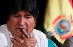 El expresidente de Bolivia Evo Morales durante una rueda de prensa hoy en la Ciudad de Buenos Aires, (Argentina).