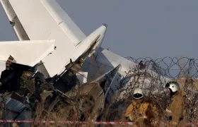 Así quedó el avión tras el accidente.