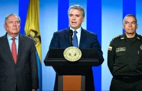 El Presidente Iván Duque, anunciando la captura de alias 'Martin Bala'.