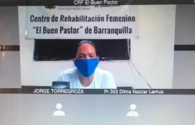 Dalila Duarte fue la única de los acusados que se conectó a la audiencia desde la Cárcel El Buen Pastor. 