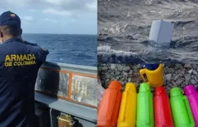 Algunos elementos hallados en el mar por la Armada y comunidades costeras de Panamá. 
