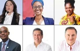 Los candidatos a Vicepresidencia: arriba, Marelen Castillo, Sandra de las Lajas, Francia Márquez. Abajo, Luis G. Murillo, Rodrigo Lara y Carlos Cuartas. 