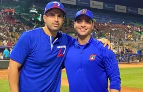 El mánager Luis Felipe Urueta y el nuevo coach de Colombia, José Mosquera Crissón. 