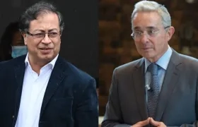 Presidente Gustavo Petro y Álvaro Uribe, jefe del Centro Democrático.