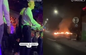 El presidente Macron bailó al ritmo de la música de Elton John mientras varias ciudades de Francia ardían por las protestas