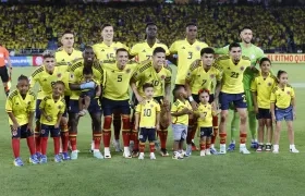 Formación inicialista de la Selección Colombia contra Brasil. 