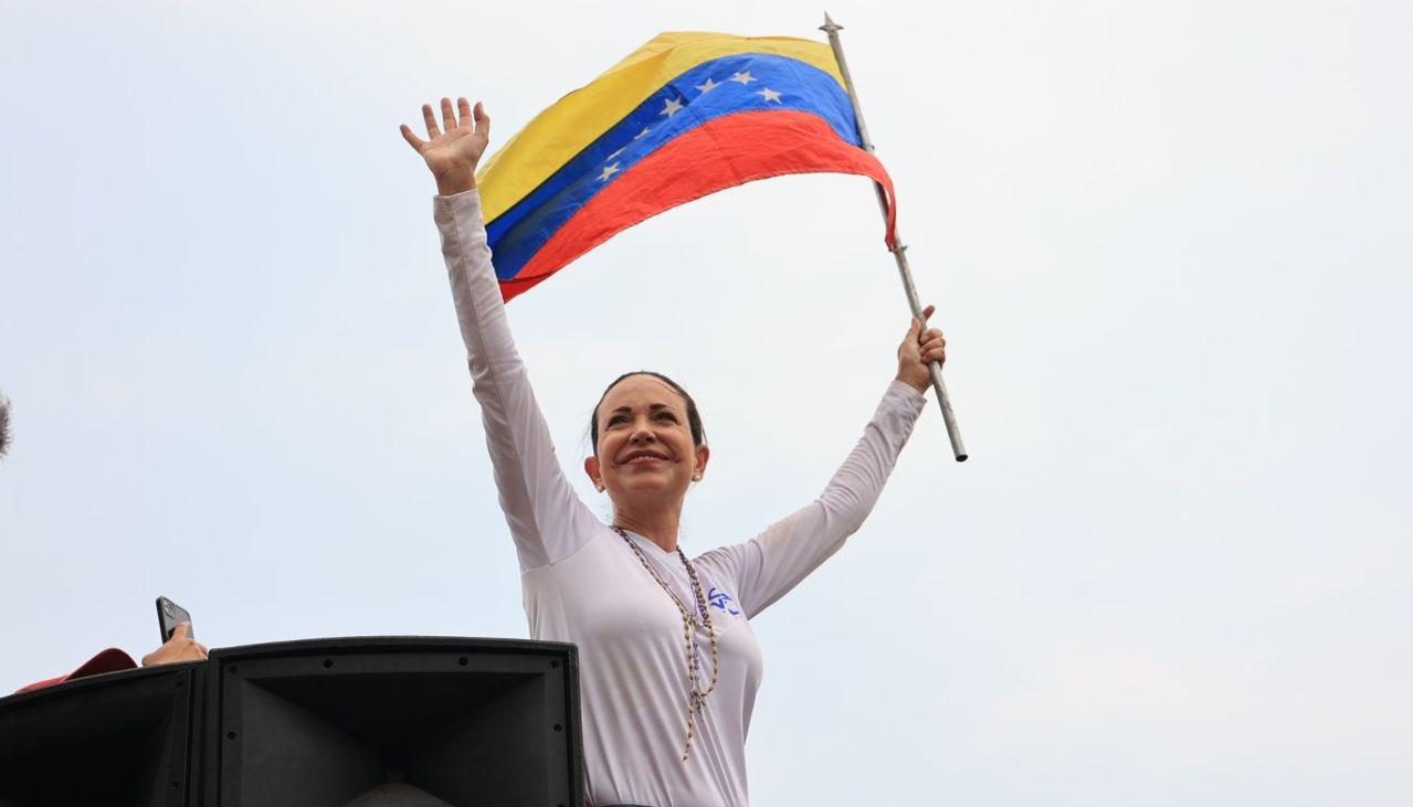 La candidata presidencial de Venezuela, María Corina Machado.