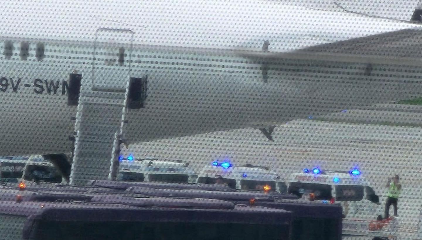 Imagen de la aeronave tras el aterrizaje.