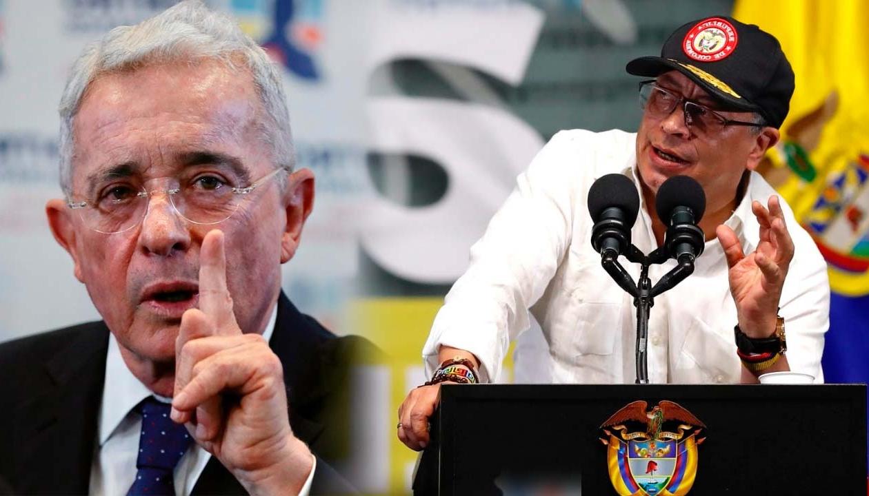 El exmandatario Álvaro Uribe y el presidente Gustavo Petro