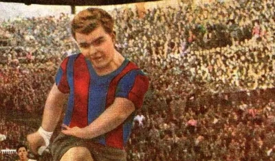 Ladislao Kubala, jugador húngaro del Barcelona. 