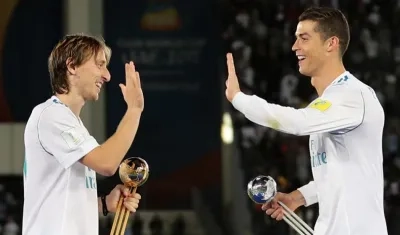 Luka Modric y Cristiano Ronaldo. 