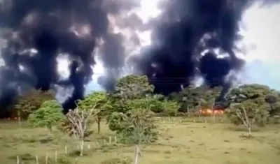 Imágenes del atentado a la industria petrolera de Colombia.