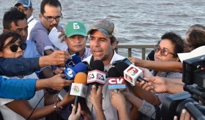 El Alcalde de Barranquilla Alejandro Char en el Gran Malecóm.