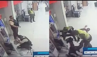 Los falsos policías cuando asaltaron a los vigilantes de una empresa de valores cuando abastecían un cajero automático en Sao Hipódromo.