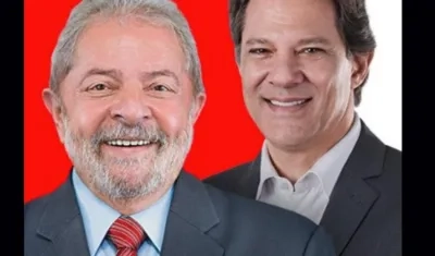 Luiz Inácio Lula da Silva y Fernando Haddad, del Partido de los Trabajadores.